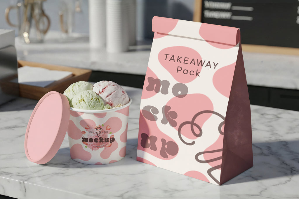 Premium Ice Cream Branding Mockups