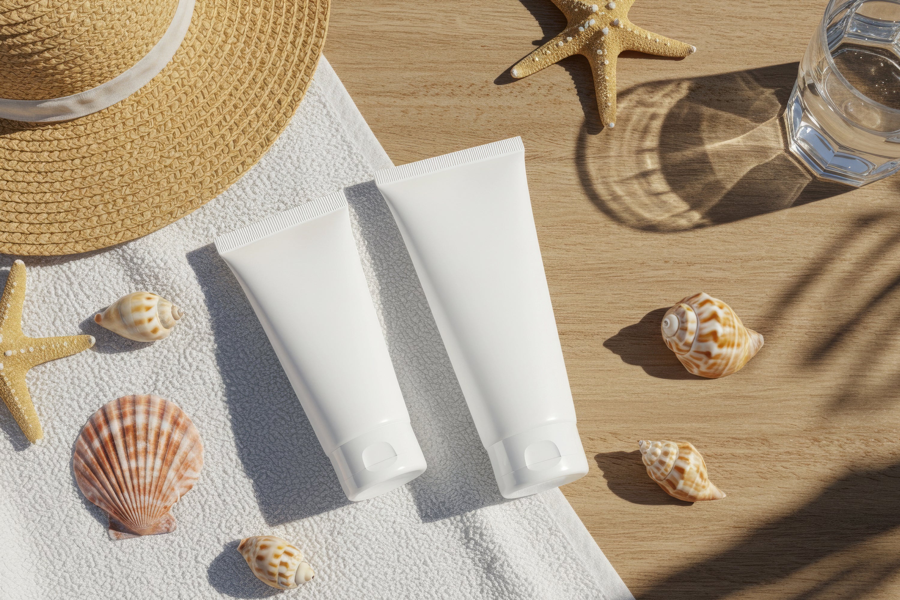 Free Tube on White Towel Mockup