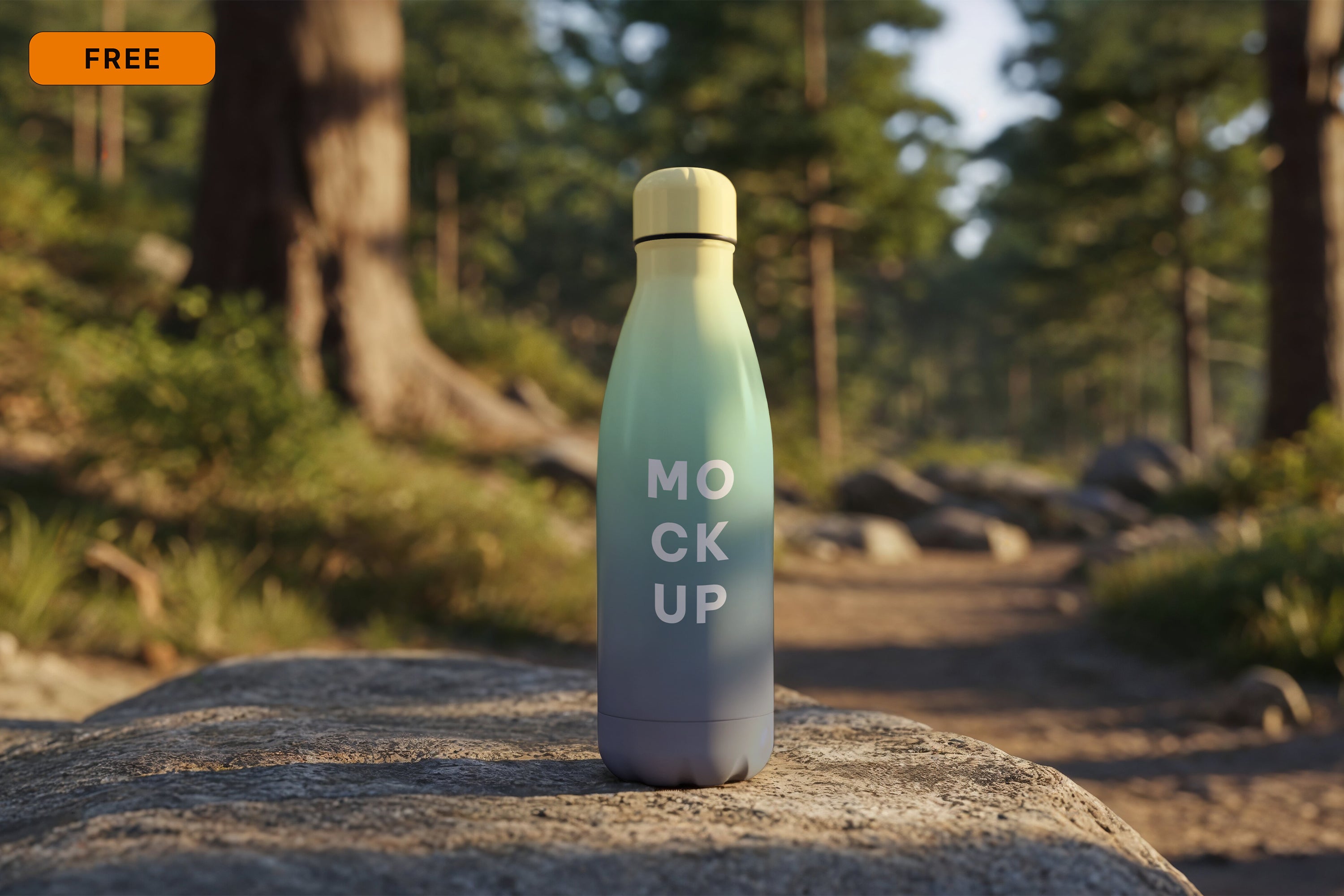 Free Water Bottle Mockup