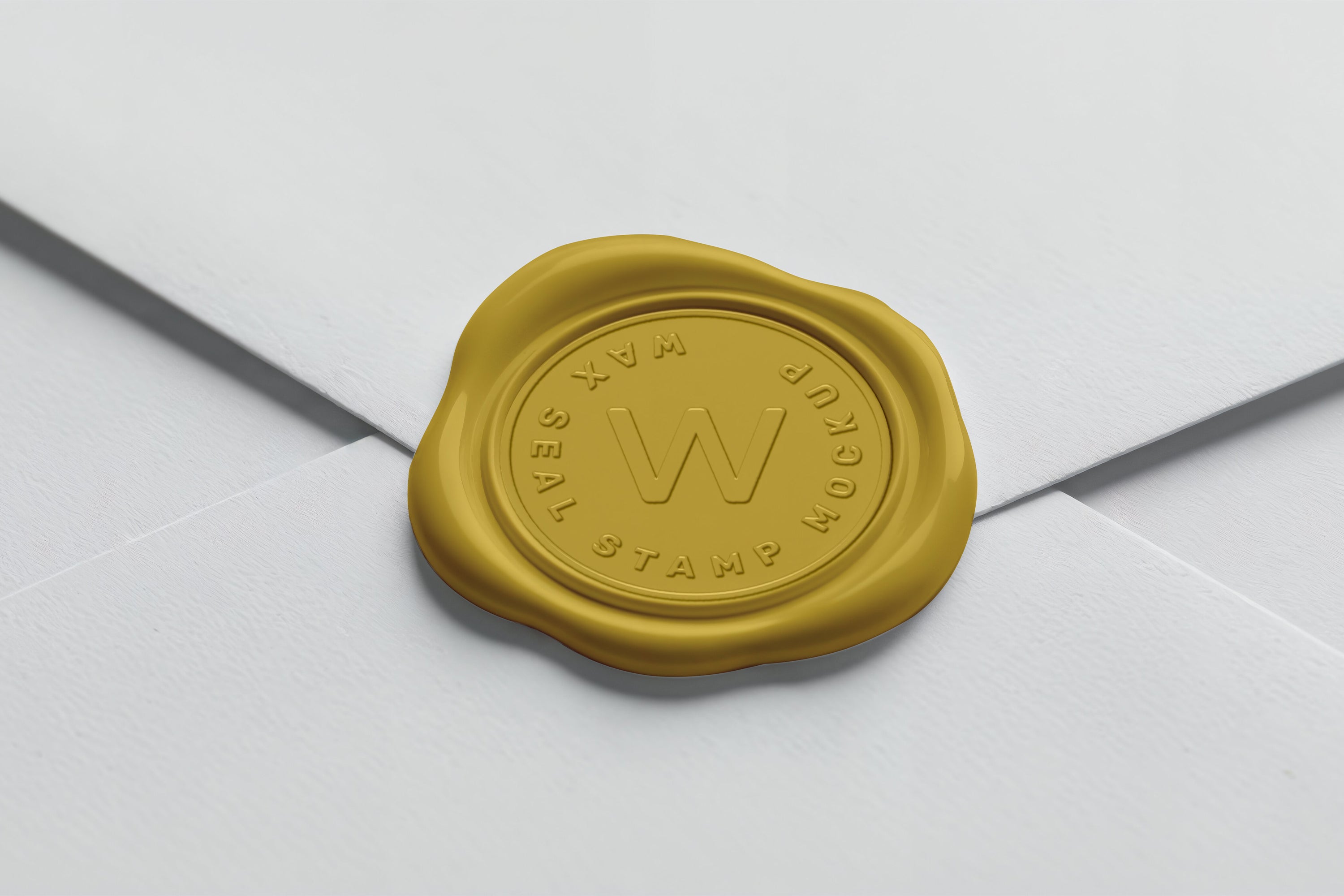 Free wax seal logo mockup on envelope with embossed effect
