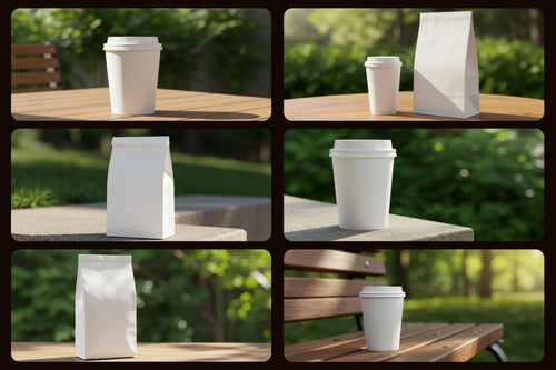 Premium Coffee Cup & Bag Mockups Bundle
