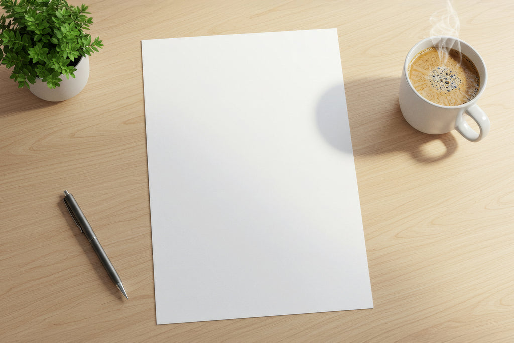 Free Letterhead on Office Desk Mockup