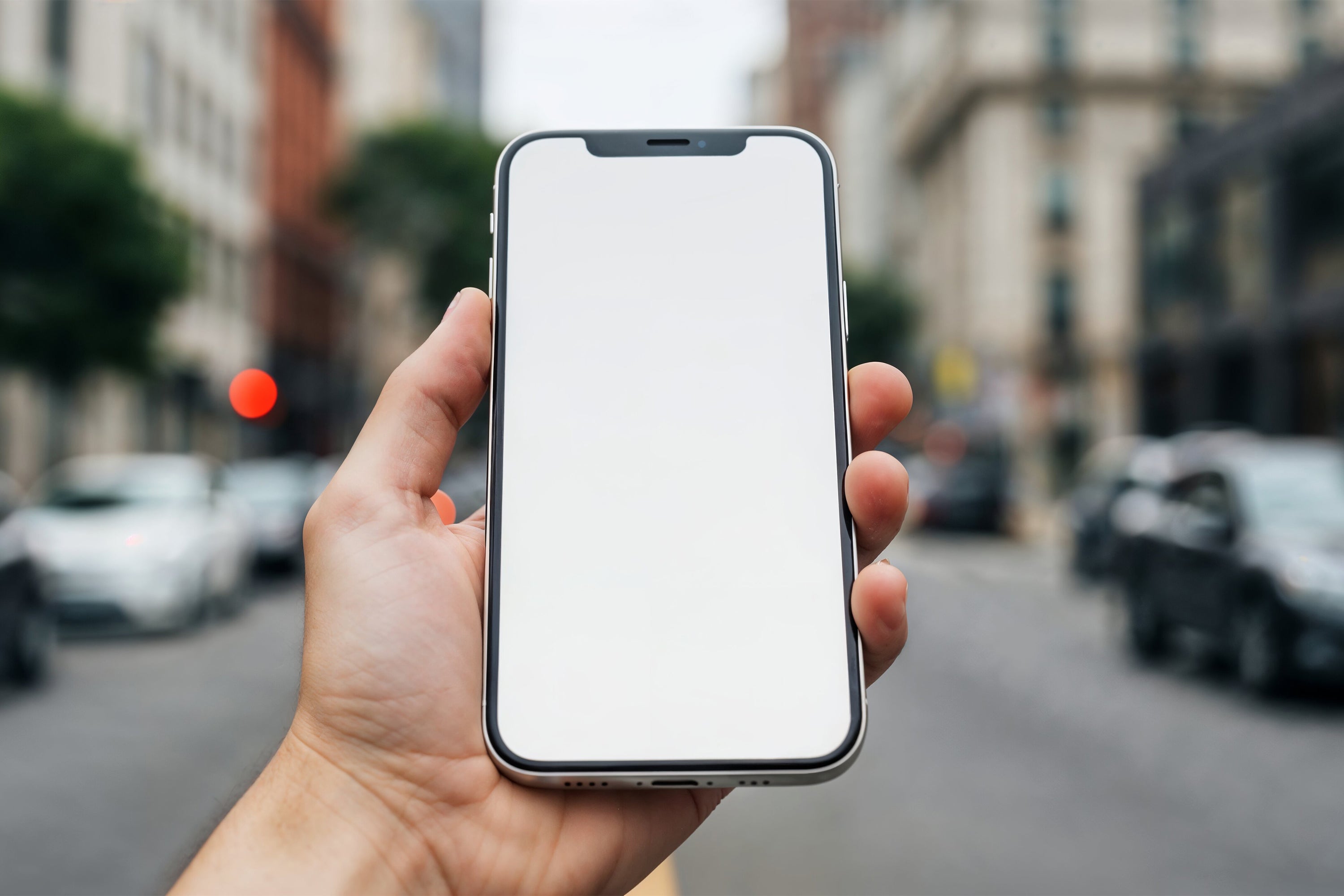 Free Smart Phone in Hand Mockup