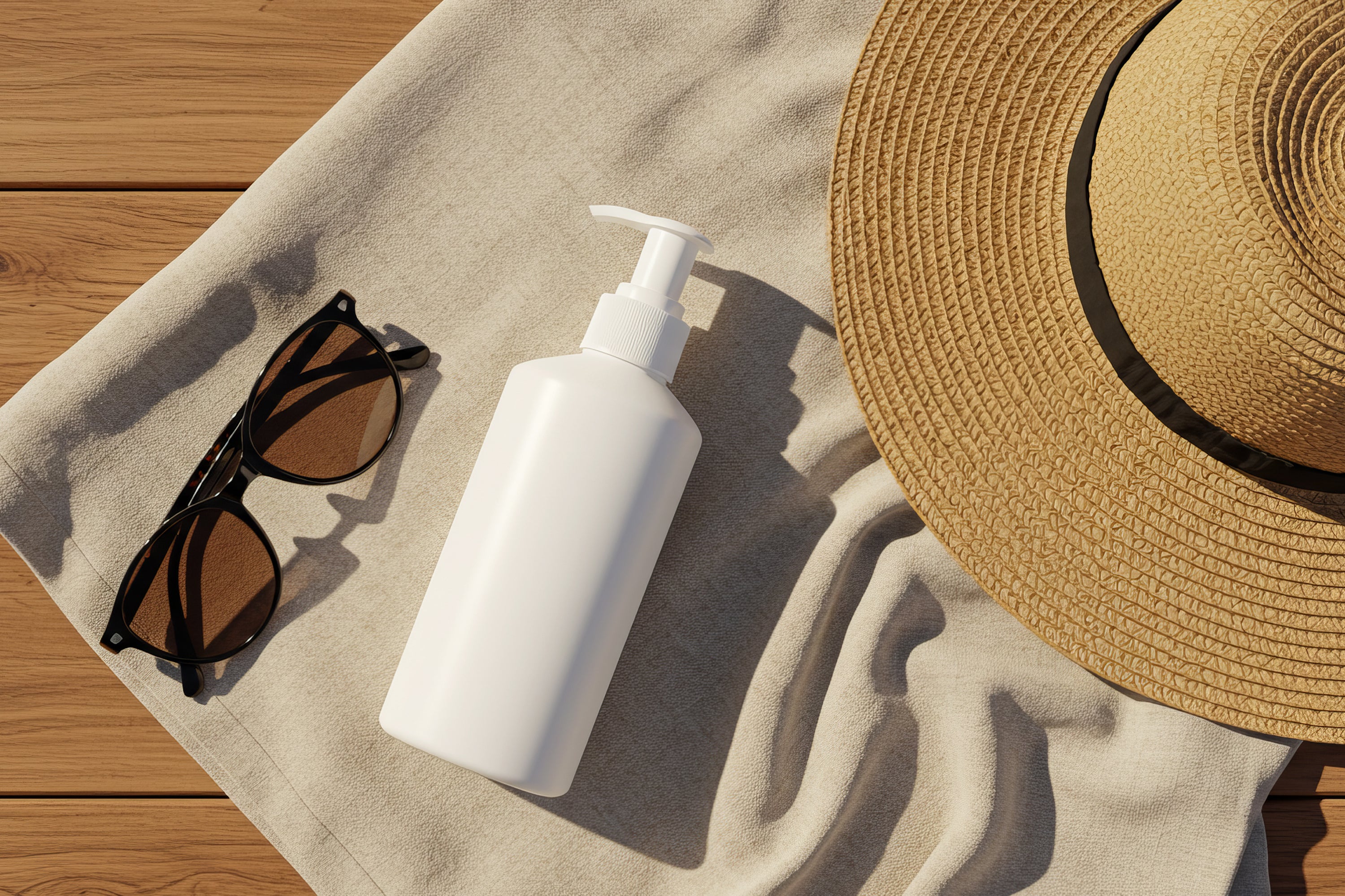 Free Pump Shampoo on White Towel Mockup