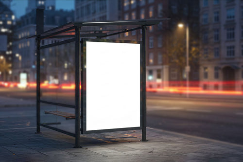 Free Bus Stop Poster Advertisement Mockup