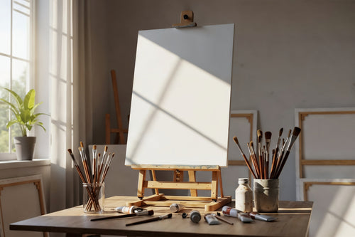 Free Blank Canva in Artist Studio Mockup
