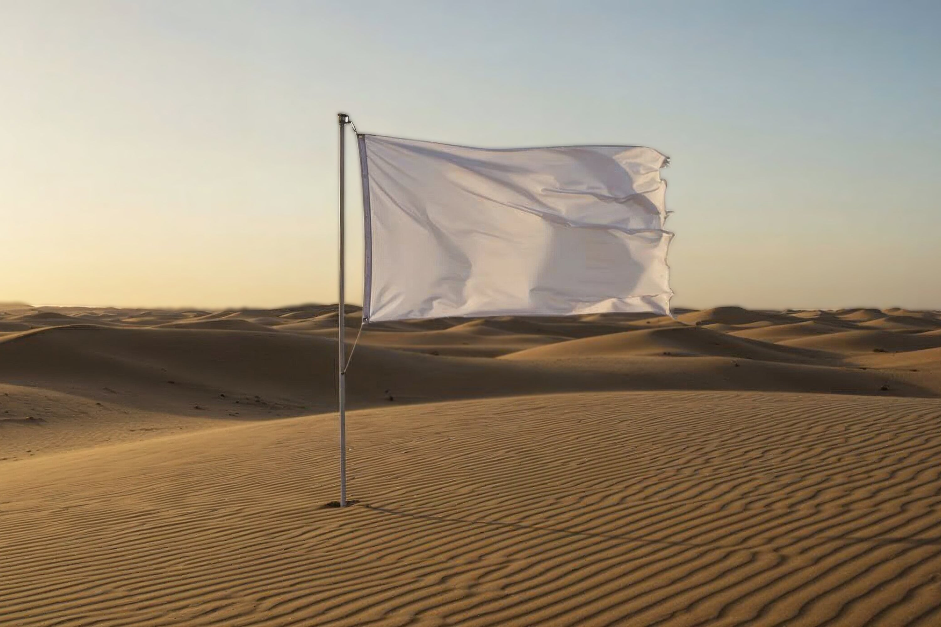 Free Flag Banner in Desert Wind Mockup