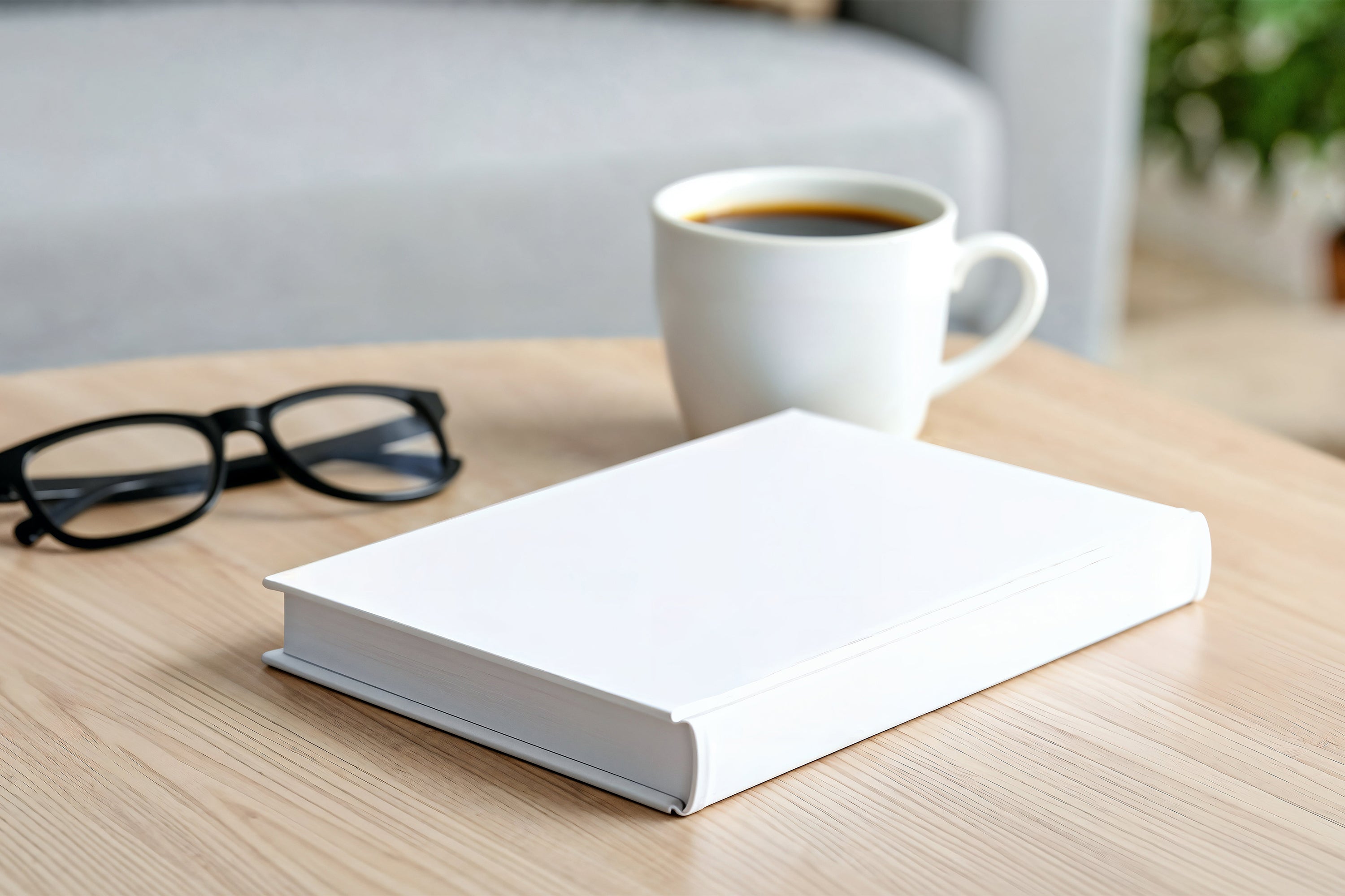 Free Hardcover Book on Table Mockup