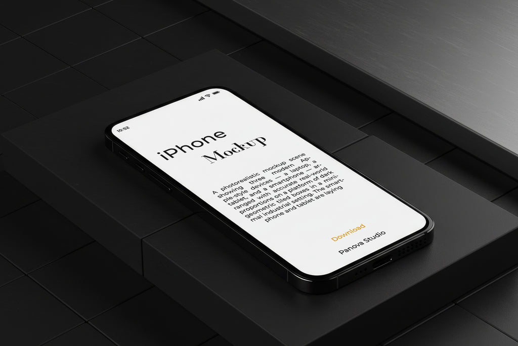 Free iPhone on Dark Box Mockup