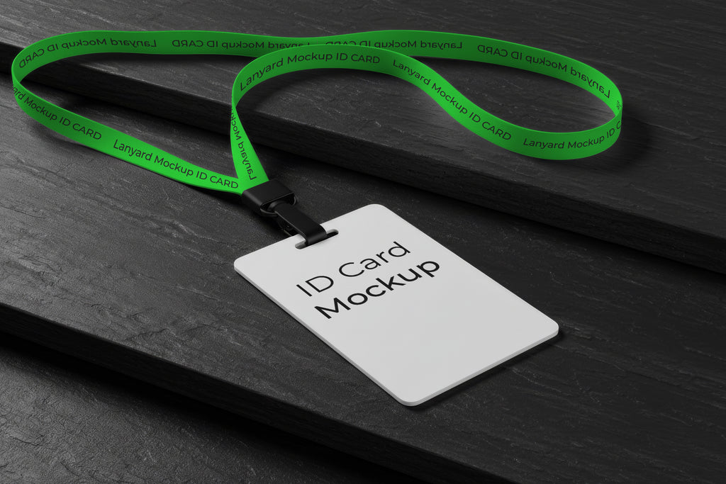 Free ID Card on Dark Steps Mockup
